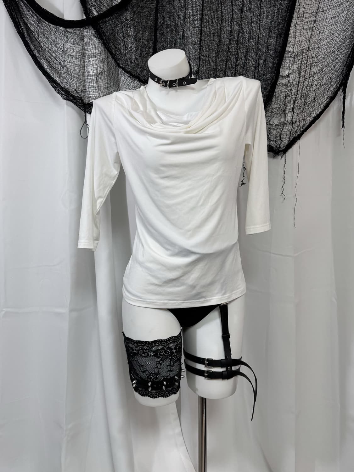 white shirring t-shirt 상품이미지2