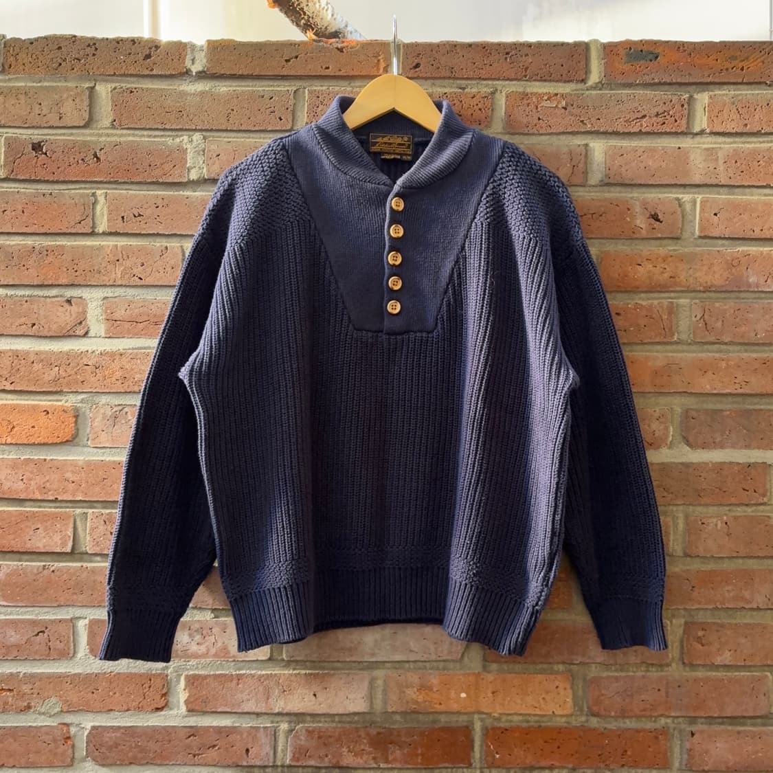 에디바우어 Eddie Bauer 하이넥 코튼 헨리 니트 스웨터 상품이미지1