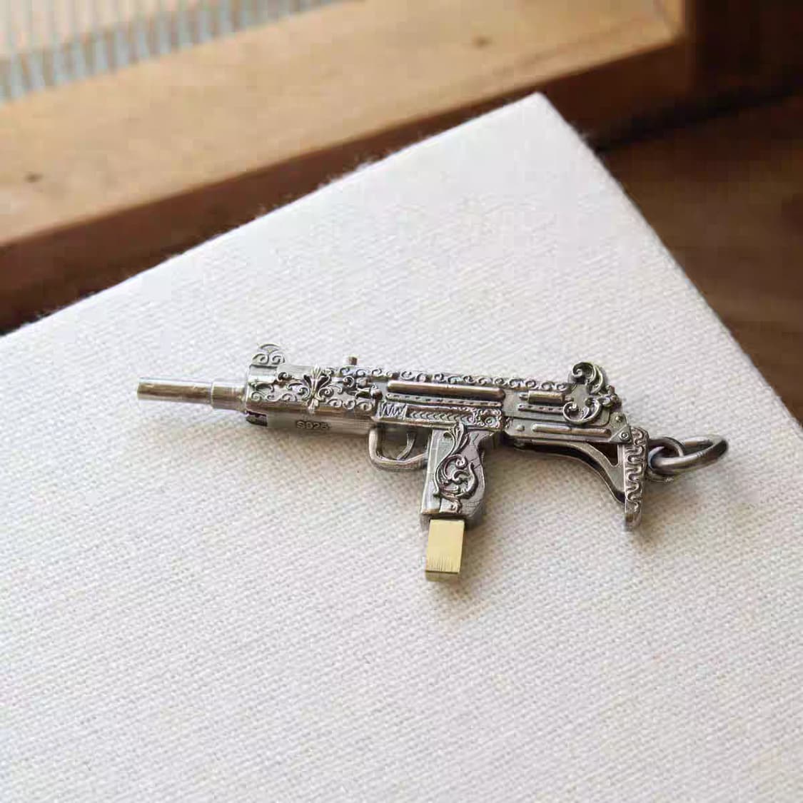 Oceanora 빈티지 스털링 실버 건 펜던트 목걸이 상품이미지2