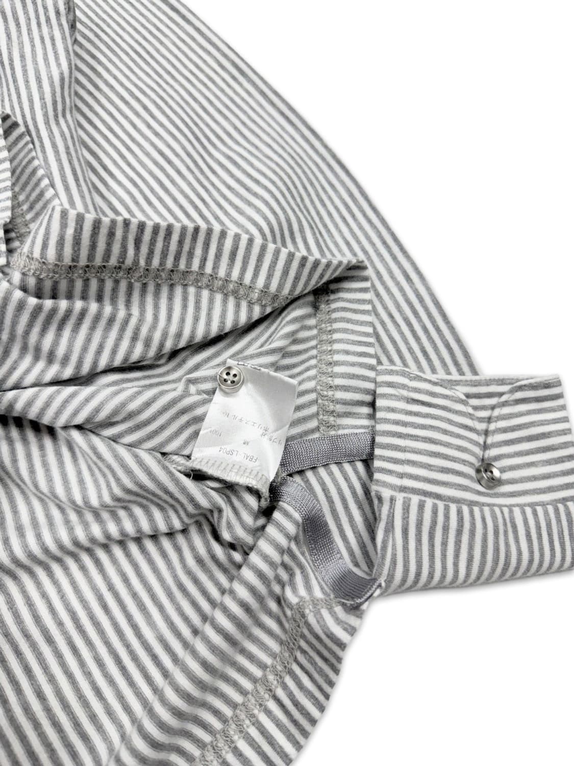 빈티지 그레이 스트라이프 하프단추 카라티 상품이미지4