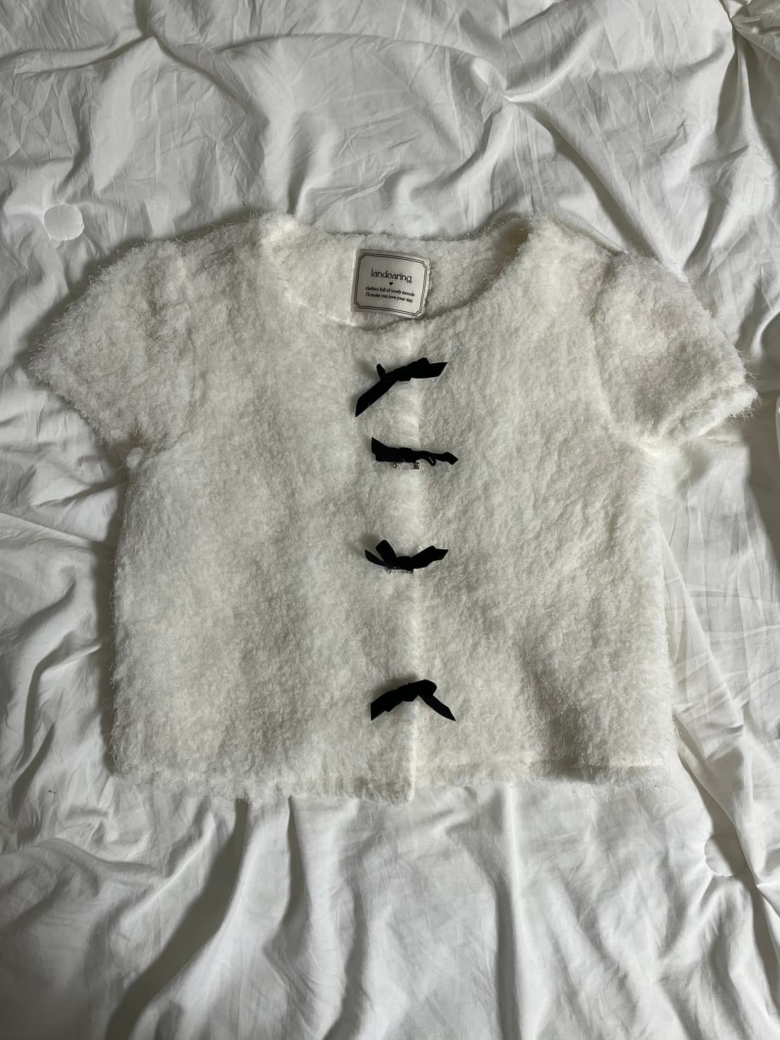 반팔 부클퍼 리본 자켓 히메갸루 상품이미지1