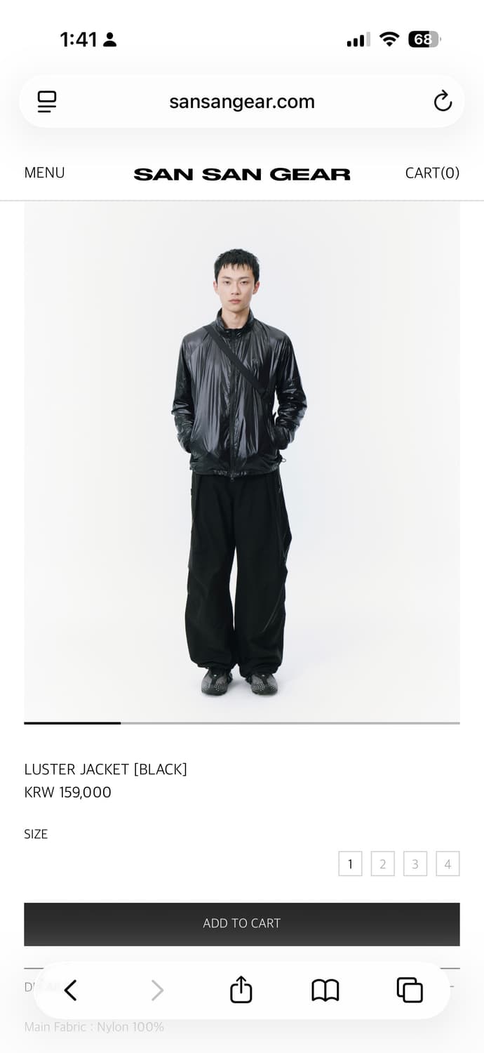 산산기어 luster jacket black 3size 상품이미지1