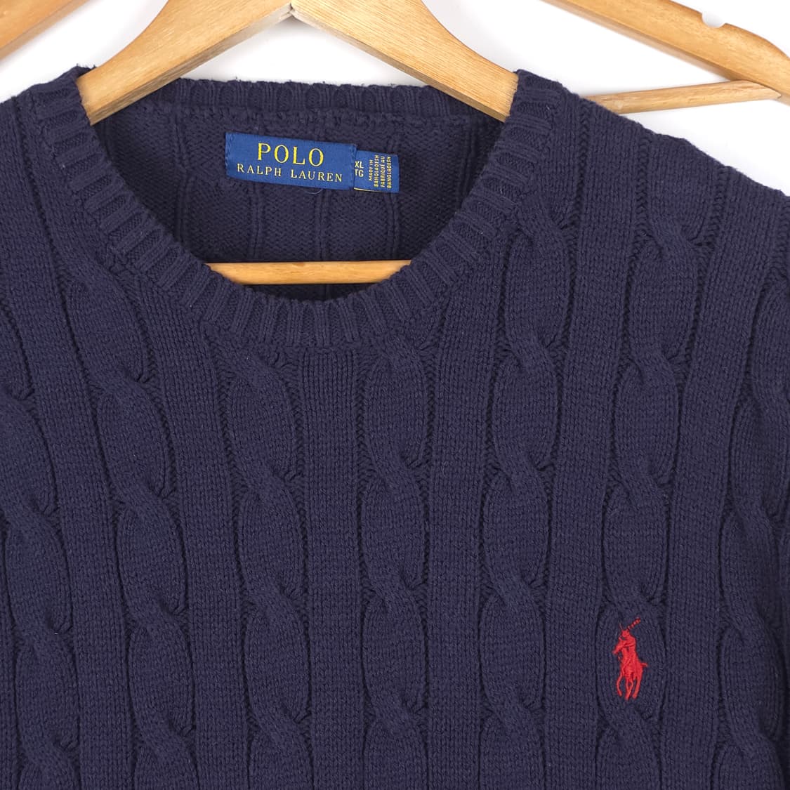 폴로 랄프로렌 코튼 케이블 니트 네이비 (XL) 상품이미지3
