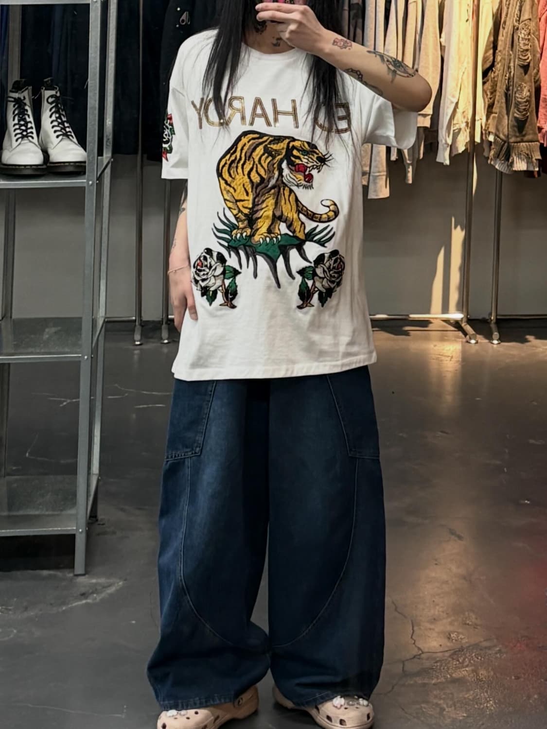 에드하디 타이거 골드 하프 티셔츠 A3646 상품이미지1