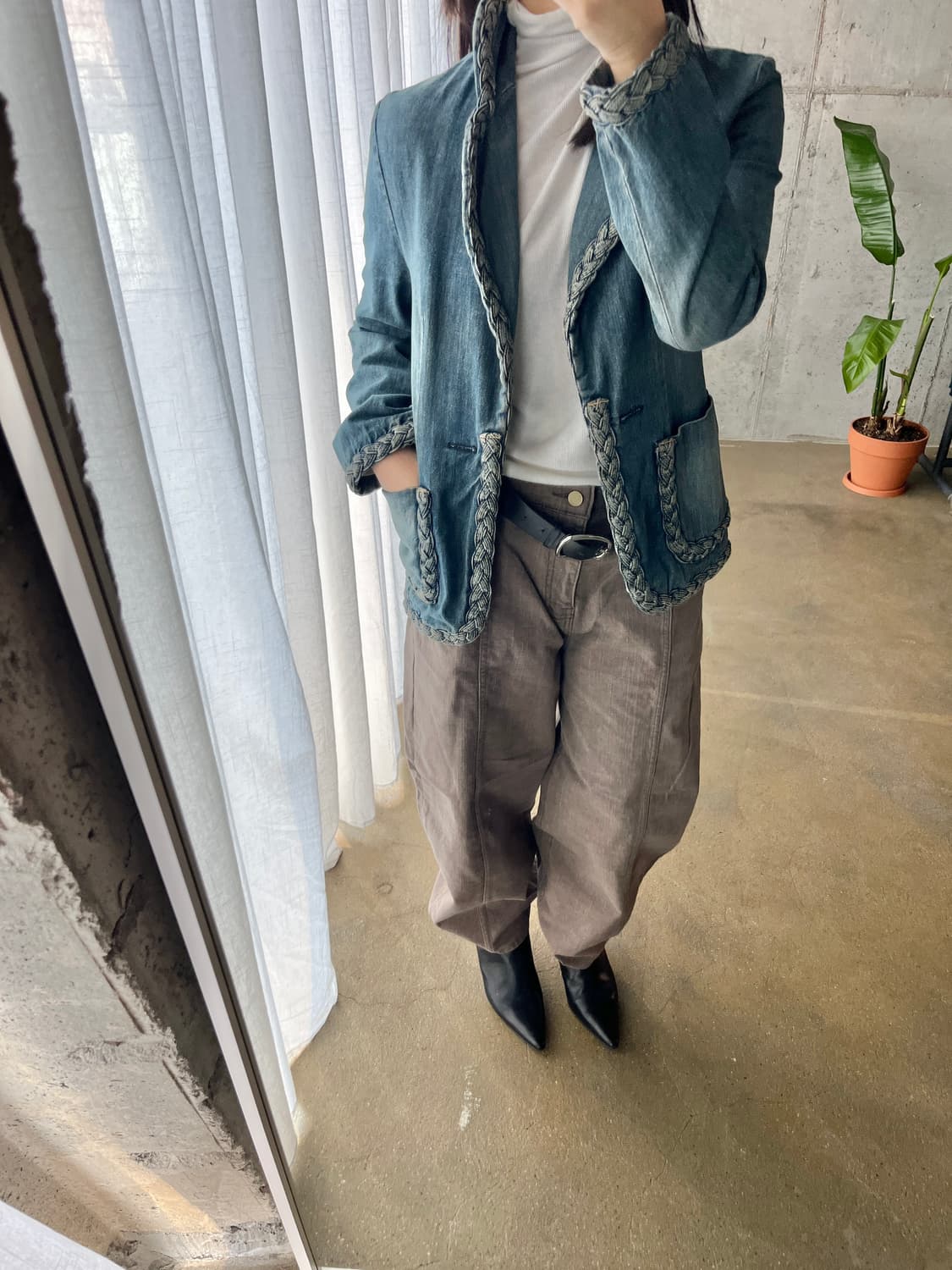 H.A.K 브레이디드 데님자켓 상품이미지4