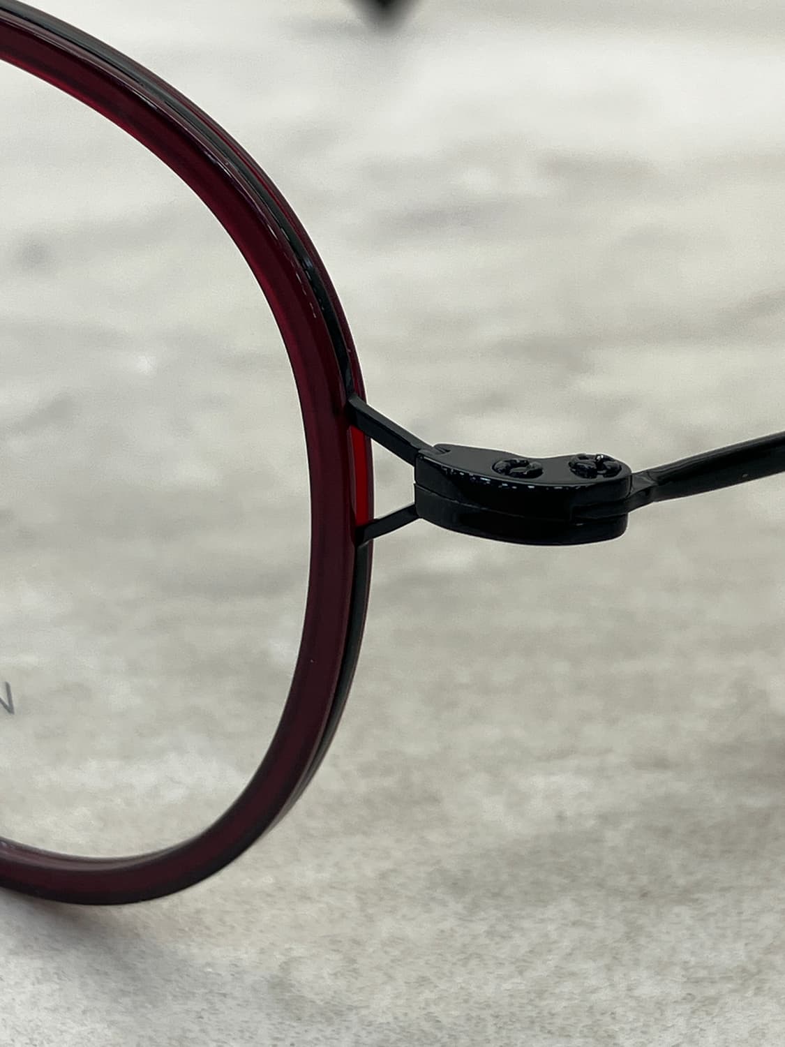 갤랑 GALLAN 블랙 와인 솔텍스 라운드 메탈테 안경 상품이미지8