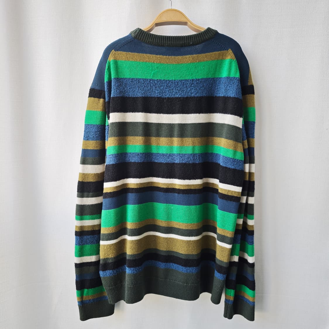 겐조 스트라이프 풀오버 니트 그린 블루 XL 상품이미지8