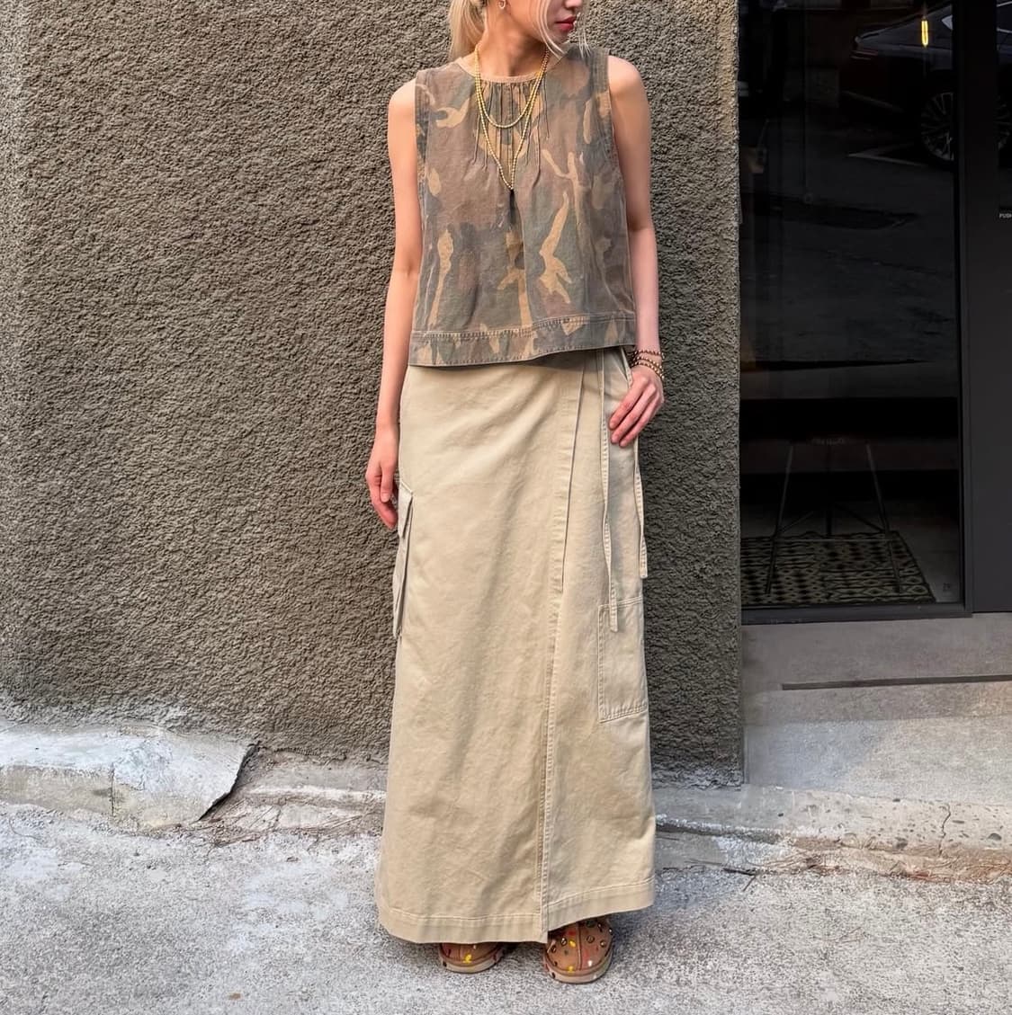 스탠드얼론 2-WAY MILITARY TOP, BEIGE 상품이미지5