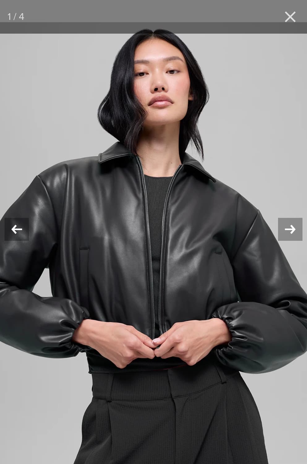 Alo 알로요가 크롭 레더 패딩 자켓 xxs 상품이미지1