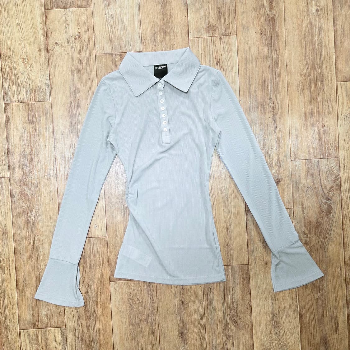 스컬프터(sculptor) 버튼 다운 벨소매 티셔츠 55 새상품 상품이미지4