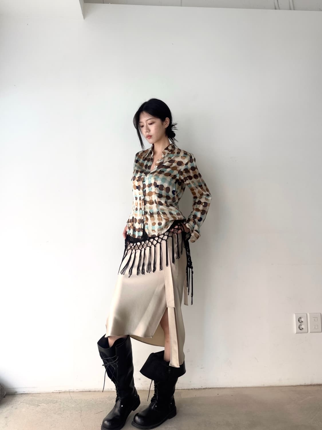 GERARD DAREE silk ring circle shirt 상품이미지4