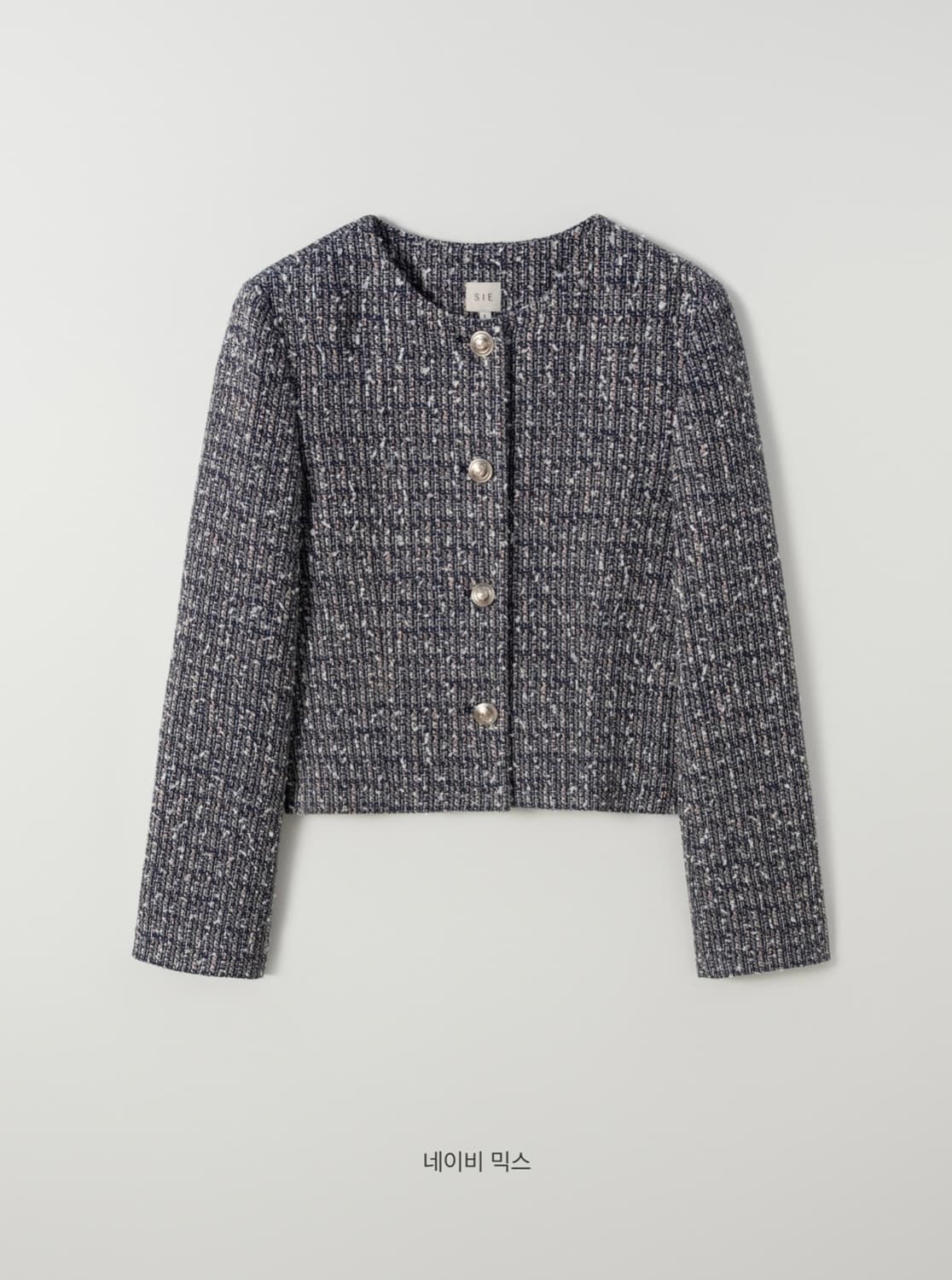 시에 sie 리네 텍스쳐드 트위드 재킷 네이비믹스 m 상품이미지3