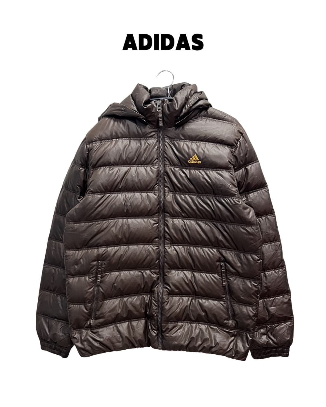 아디다스 올드스쿨 경량 구스다운 패딩 후드 자켓 브라운  상품이미지1