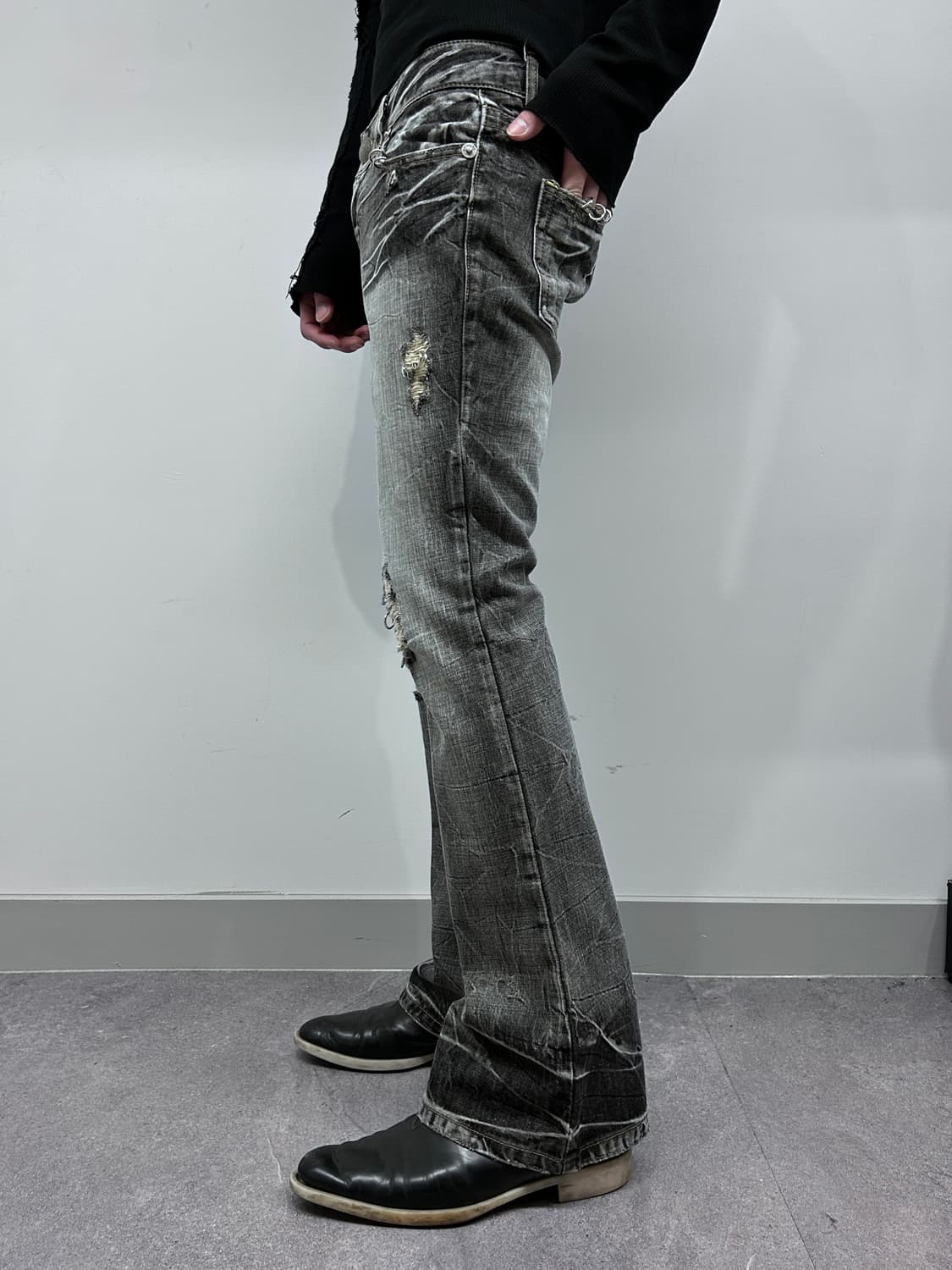 Decade Jpn 피어싱 샌드 워싱 부츠컷 데님 상품이미지2