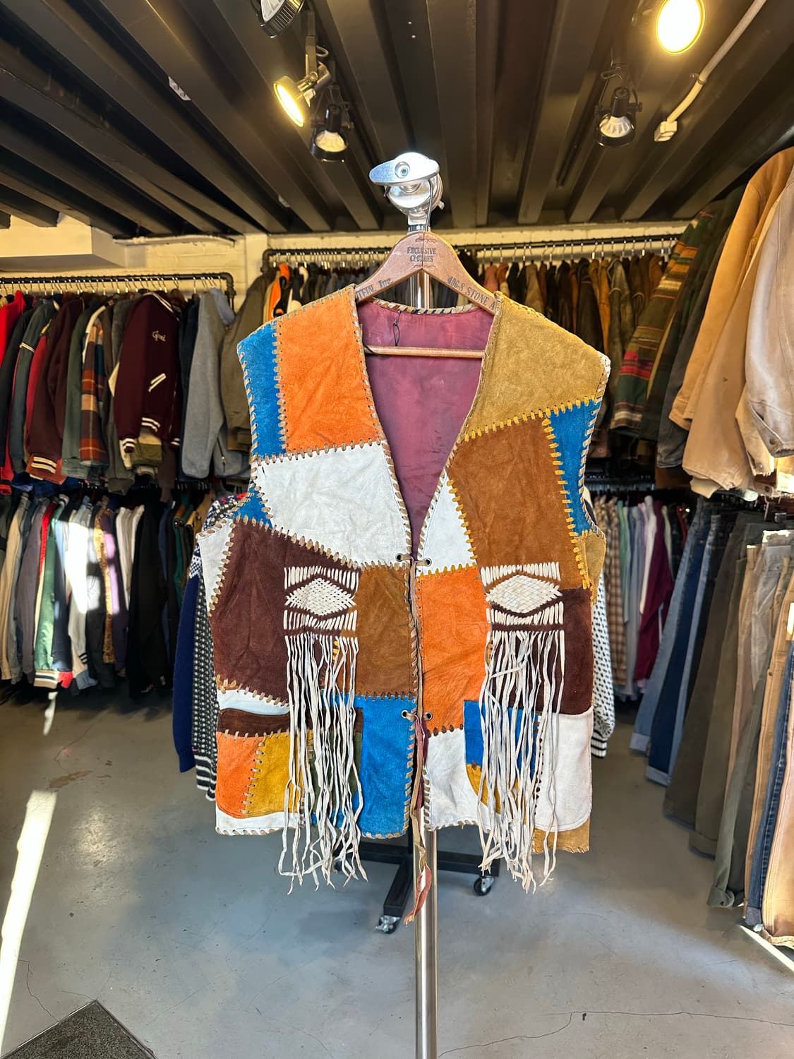 리얼 레더 헤비 스웨이드 웨스턴 프린지 베스트 상품이미지1