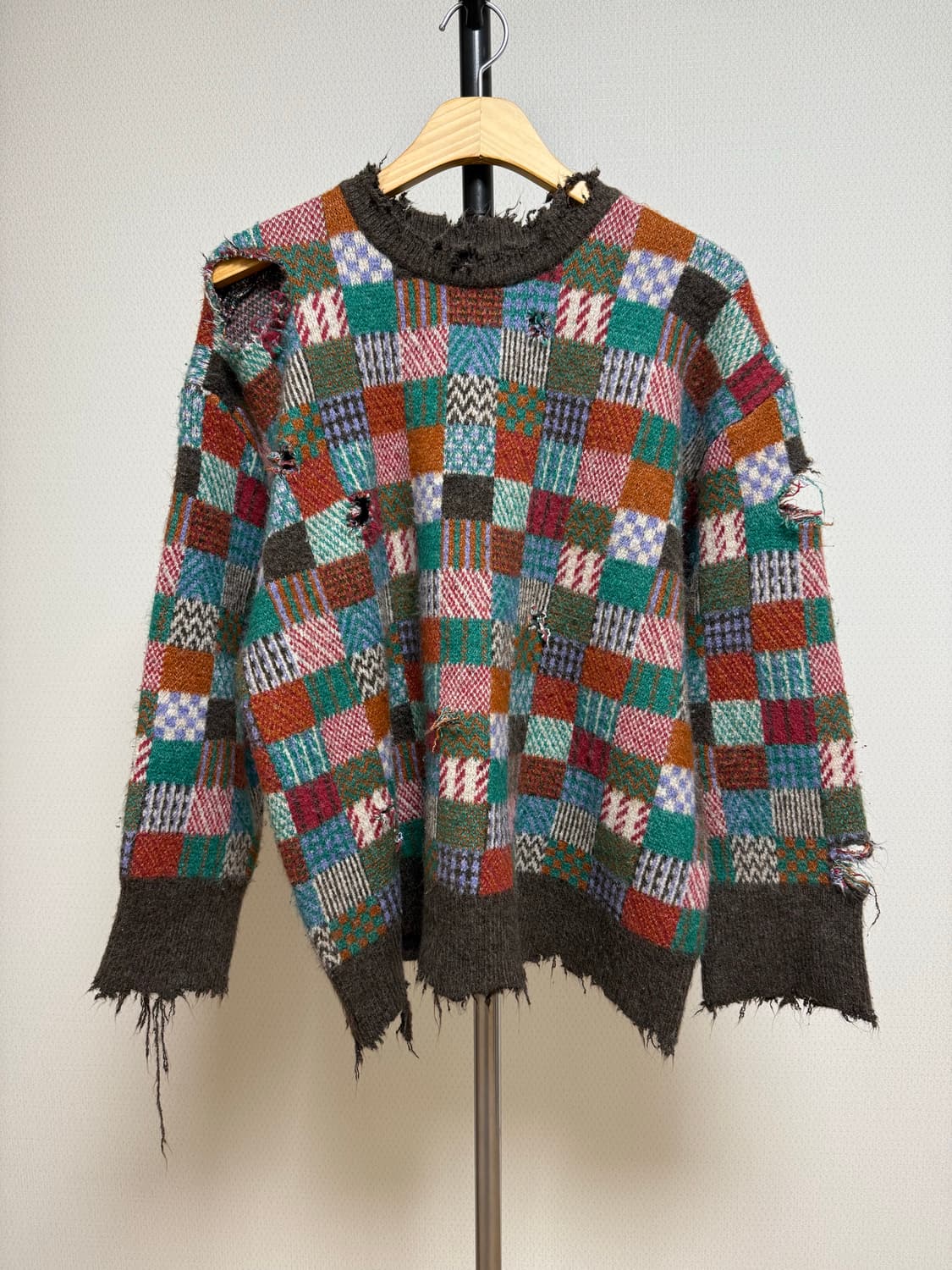 빈티지 체크 스웨터 상품이미지1