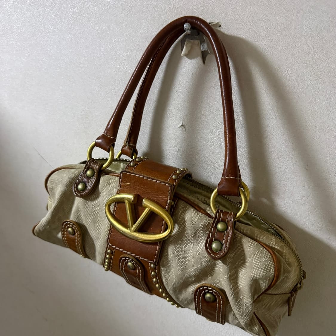 빈티지 발렌티노 V 로고 디테일 미니 토트백 상품이미지6