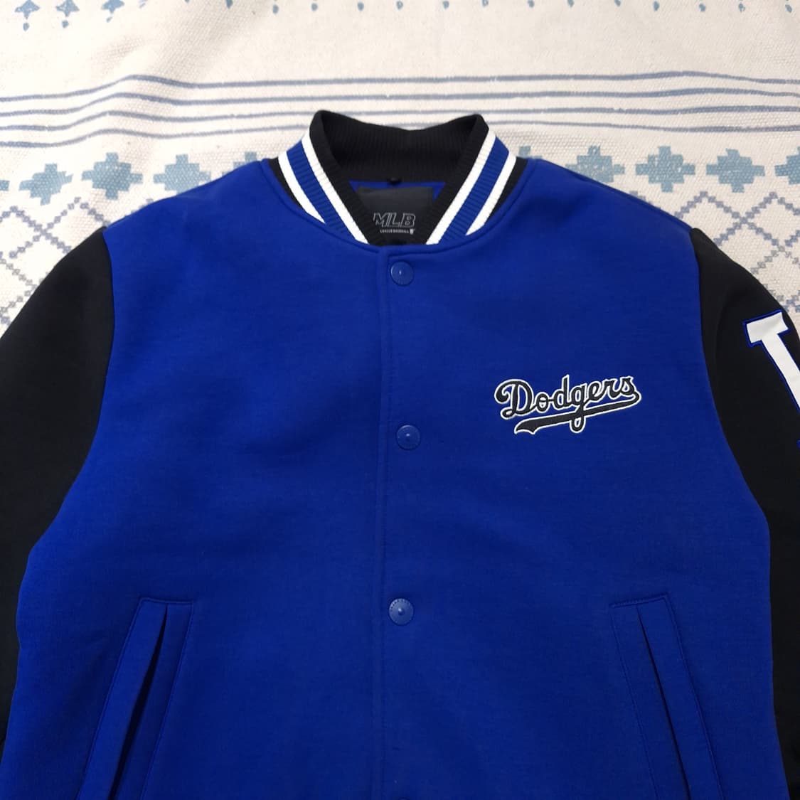 MLB 엠엘비 블루 블랙 LA 다저스 바시티자켓 스타디움점퍼 야구점퍼 L 상품이미지6