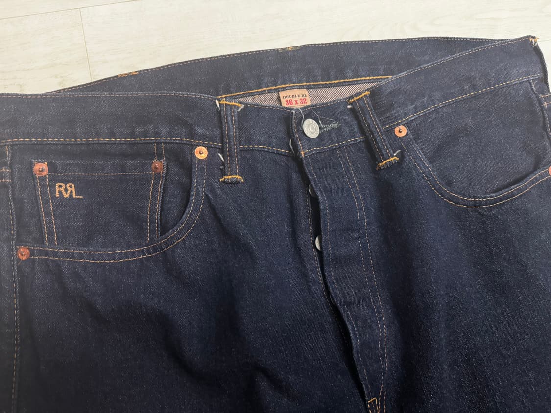 RRL 스트레이트핏 원스 워시 셀비지 진 36x32 상품이미지3
