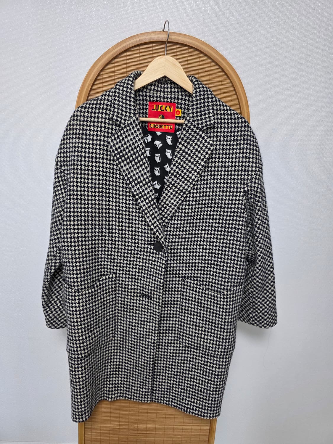 럭키슈에뜨 Harris Tweed 체크 코트  프리미엄 울100 상품이미지1