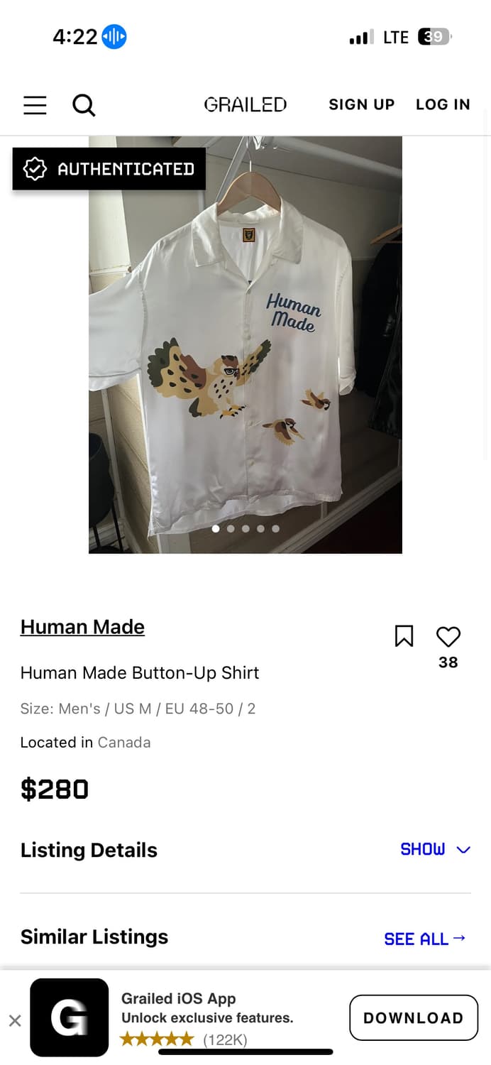 Human Made 휴먼 메이드 그래픽 알로하 셔츠 XL 상품이미지6