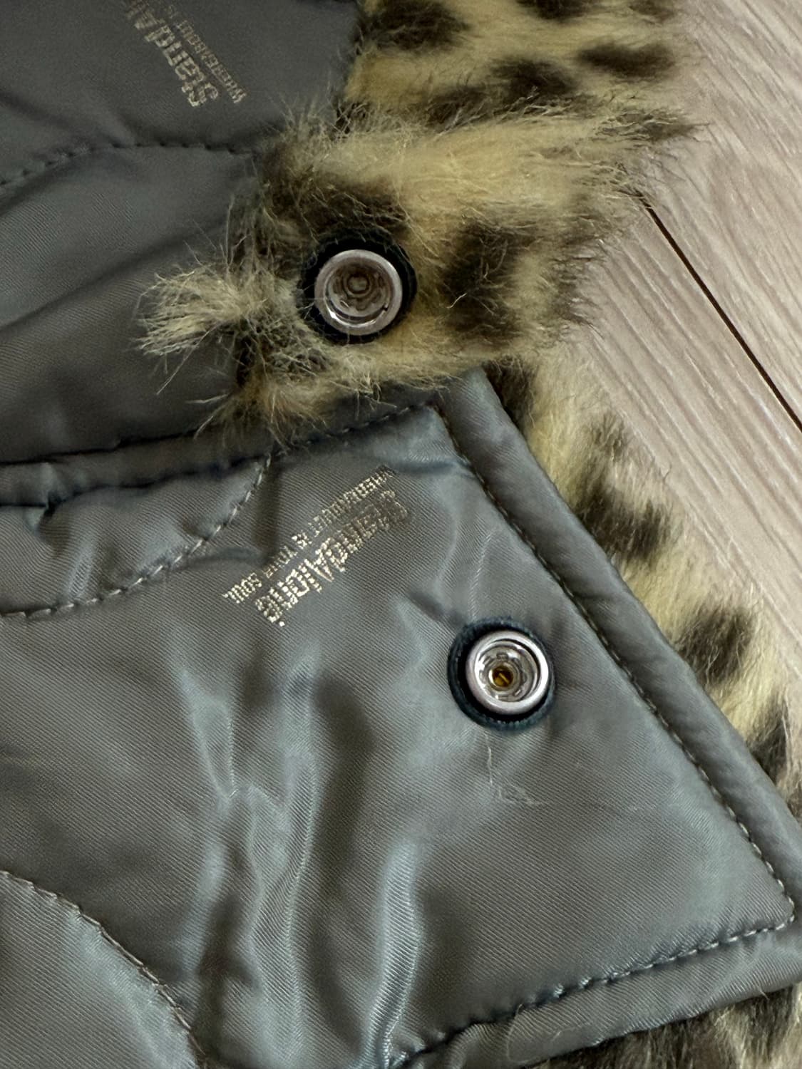 스탠드얼론 레오파드 모헤어 안감패딩  후드캡 상품이미지5