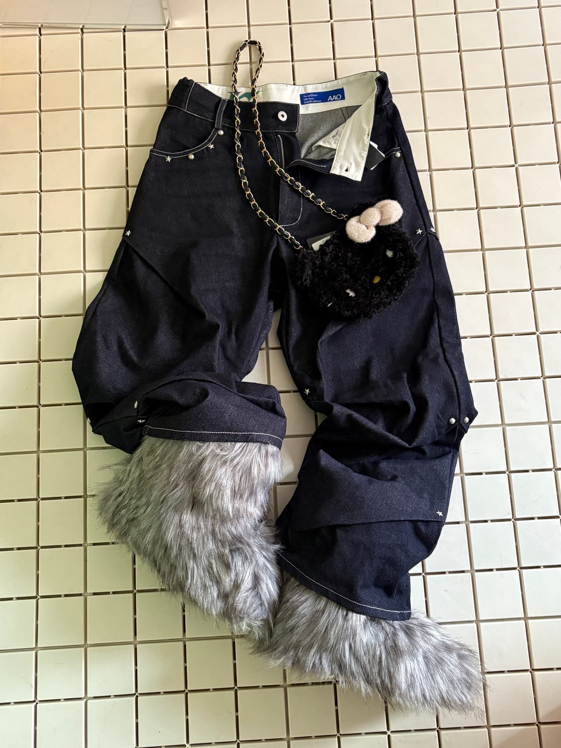 AAO viedit starry stud random tuck pants 상품이미지1
