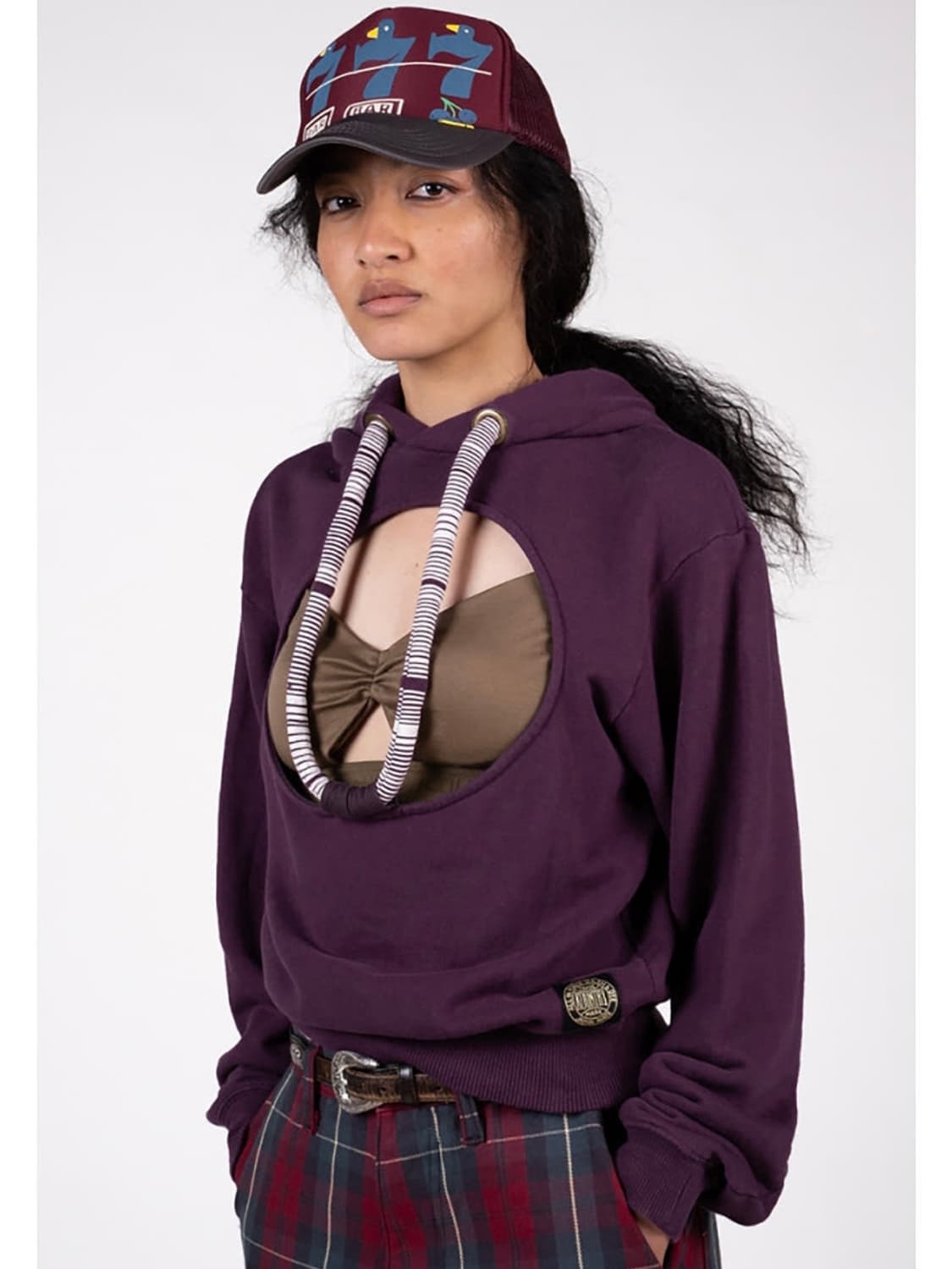 캐피탈 30 플리스 컷아웃 드래곤 후드 스웨트셔츠 블랙 상품이미지2