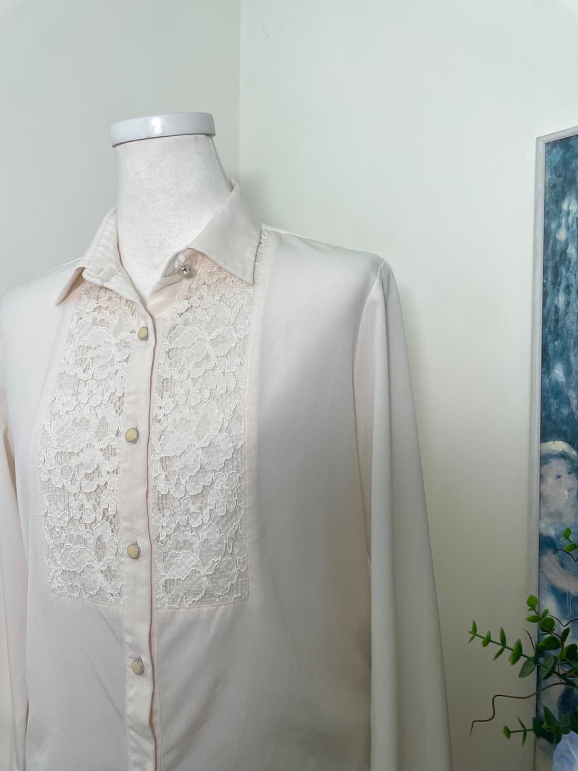 pinkivory lace trim blouse(size-9) 상품이미지7