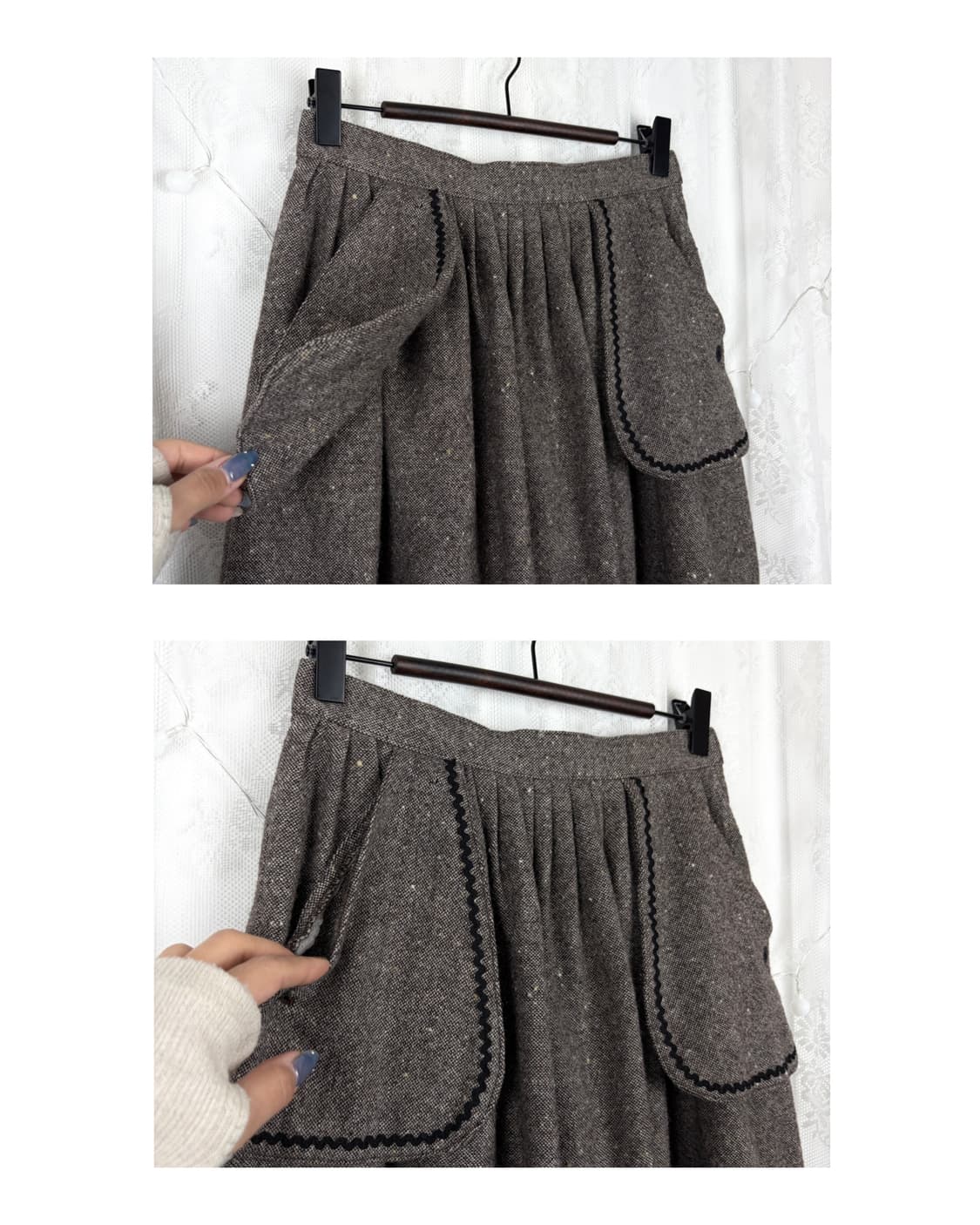 Pocket Tweed Flare Wool Skirt 상품이미지2