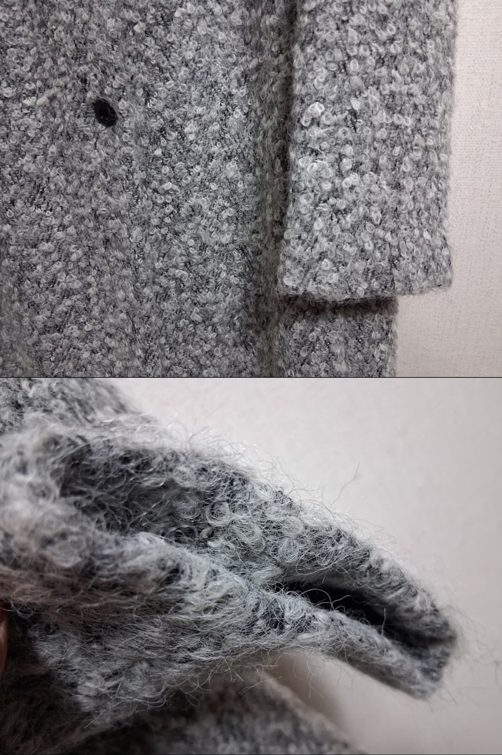 이탈리아 DIANA GALLESI 연회색 아스토라강짜임 알파카 롱코트 6 상품이미지6