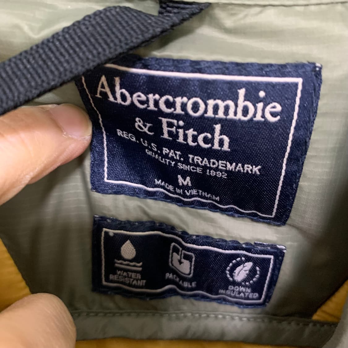 아베크롬비 빈티지 패딩 베스트 조끼 카키 남성 M 상품이미지7