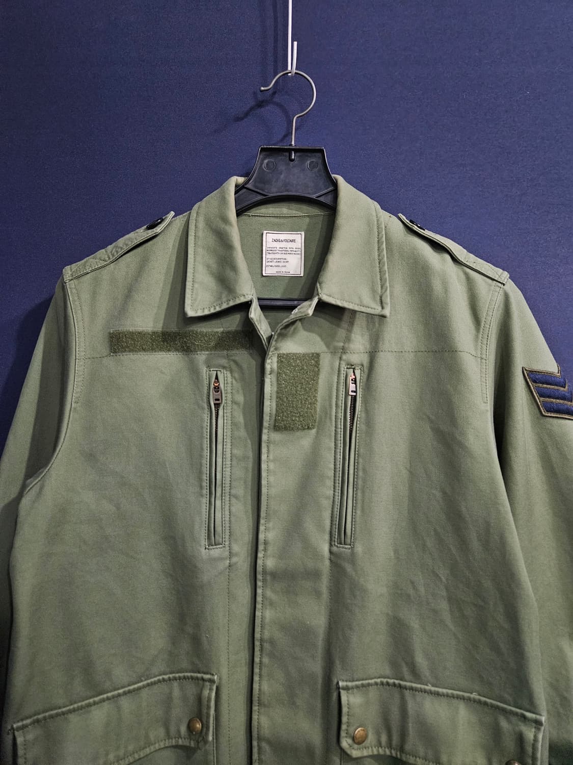 쟈딕앤볼테르 프린팅 카키컬러 남성 100 자켓  상품이미지7