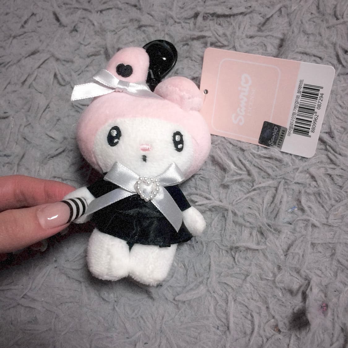 고전 희귀템 산리오 정품 마이멜로디 블랙 마스코트 키링 인형 헬로키티 상품이미지1