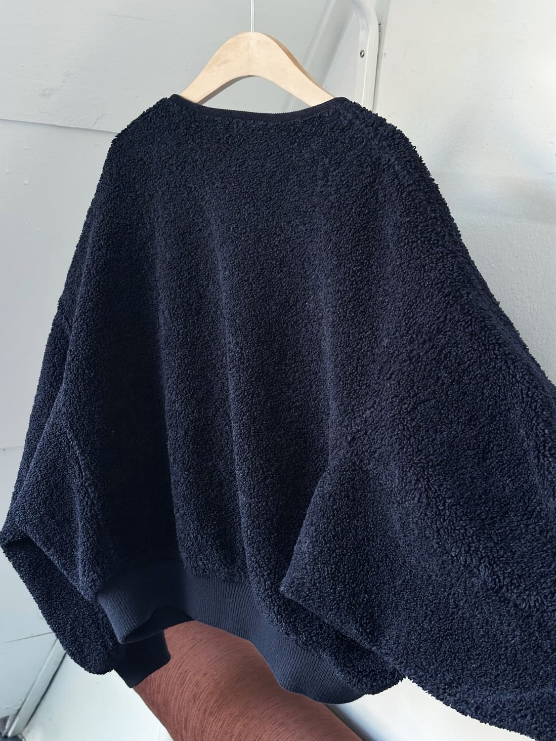 Design neck fleece wide blouson 상품이미지4