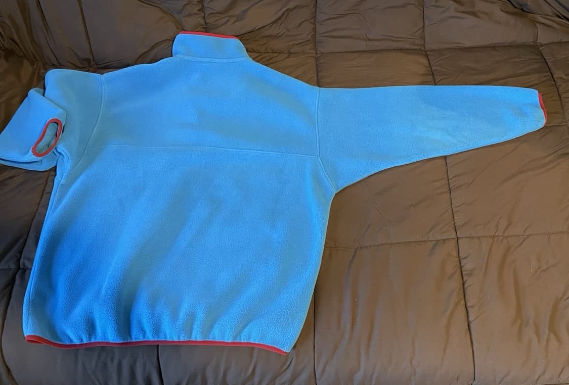 13FW 파타고니아 신칠라 스냅-T 플리스 스카이블루 레드 트림 상품이미지6