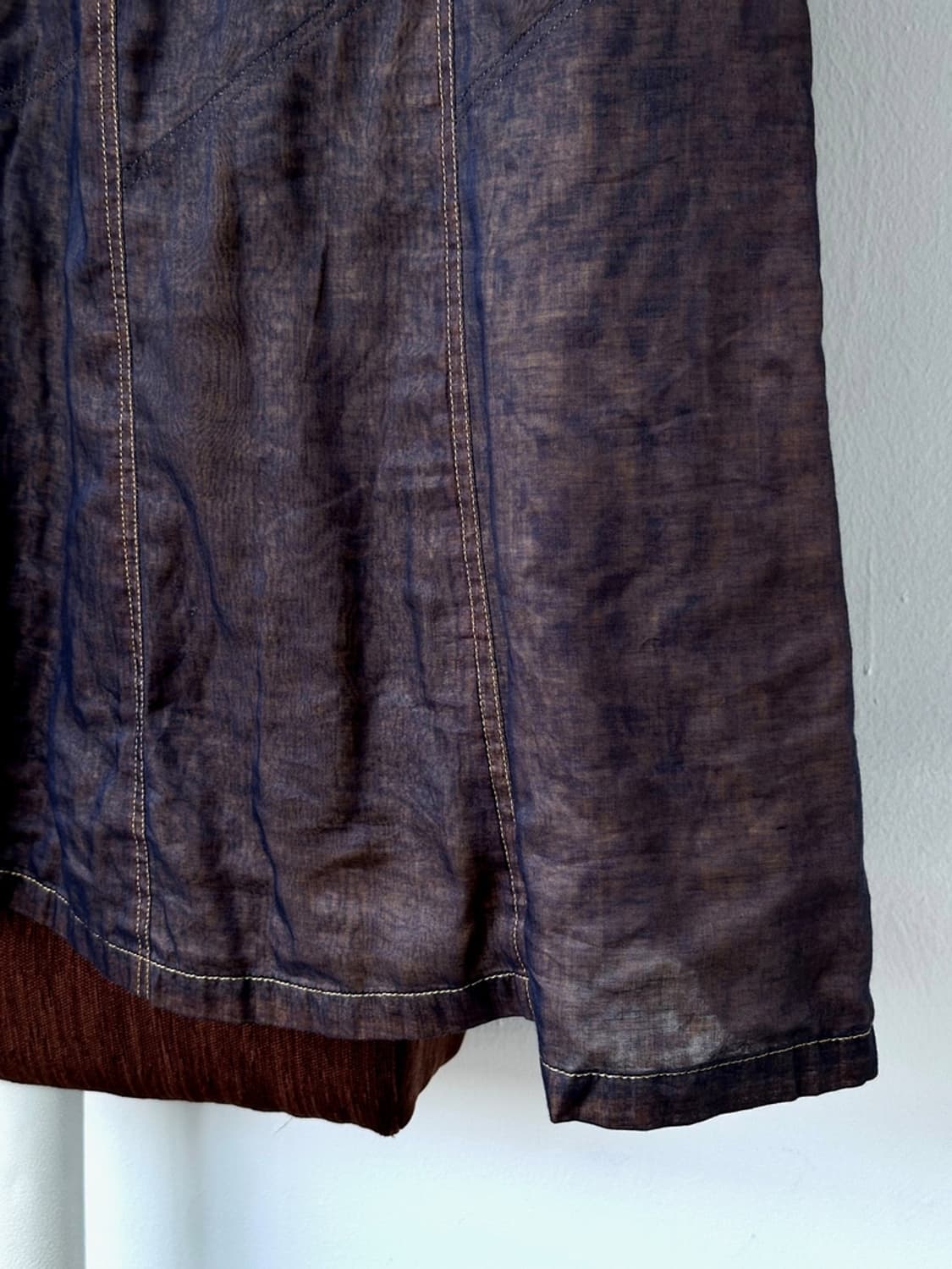 Sheer fabric layered design loose skirt 상품이미지3