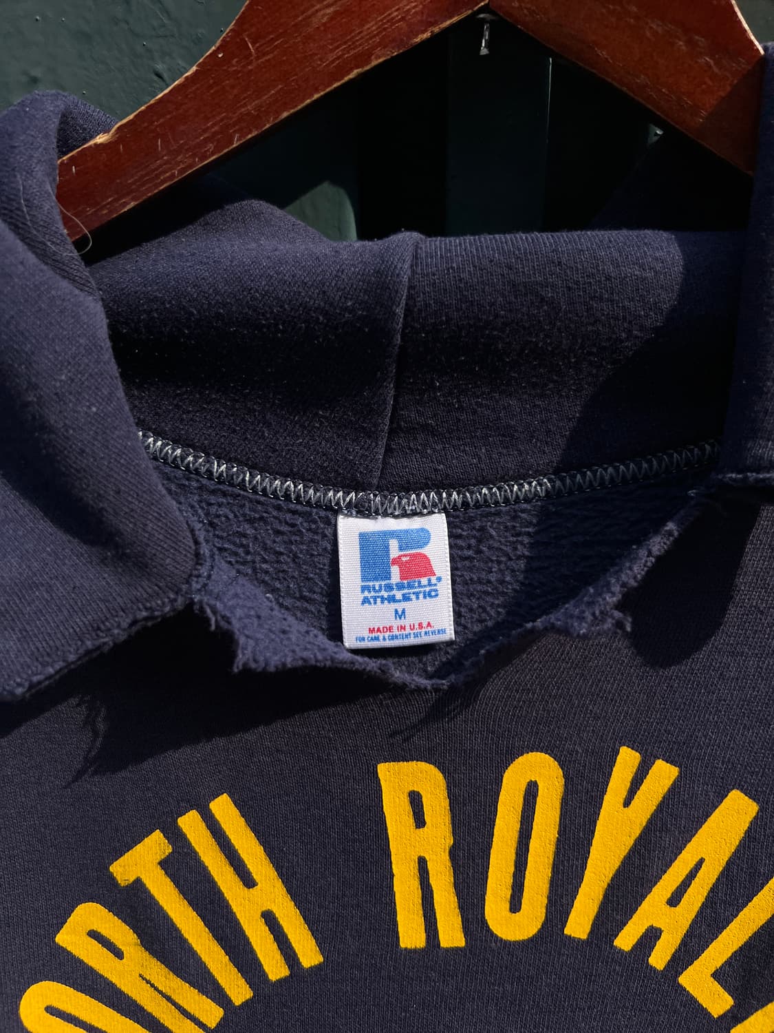 [M]80's 러셀 USA Made BEARS-86 네이비 후드 티셔츠 상품이미지2
