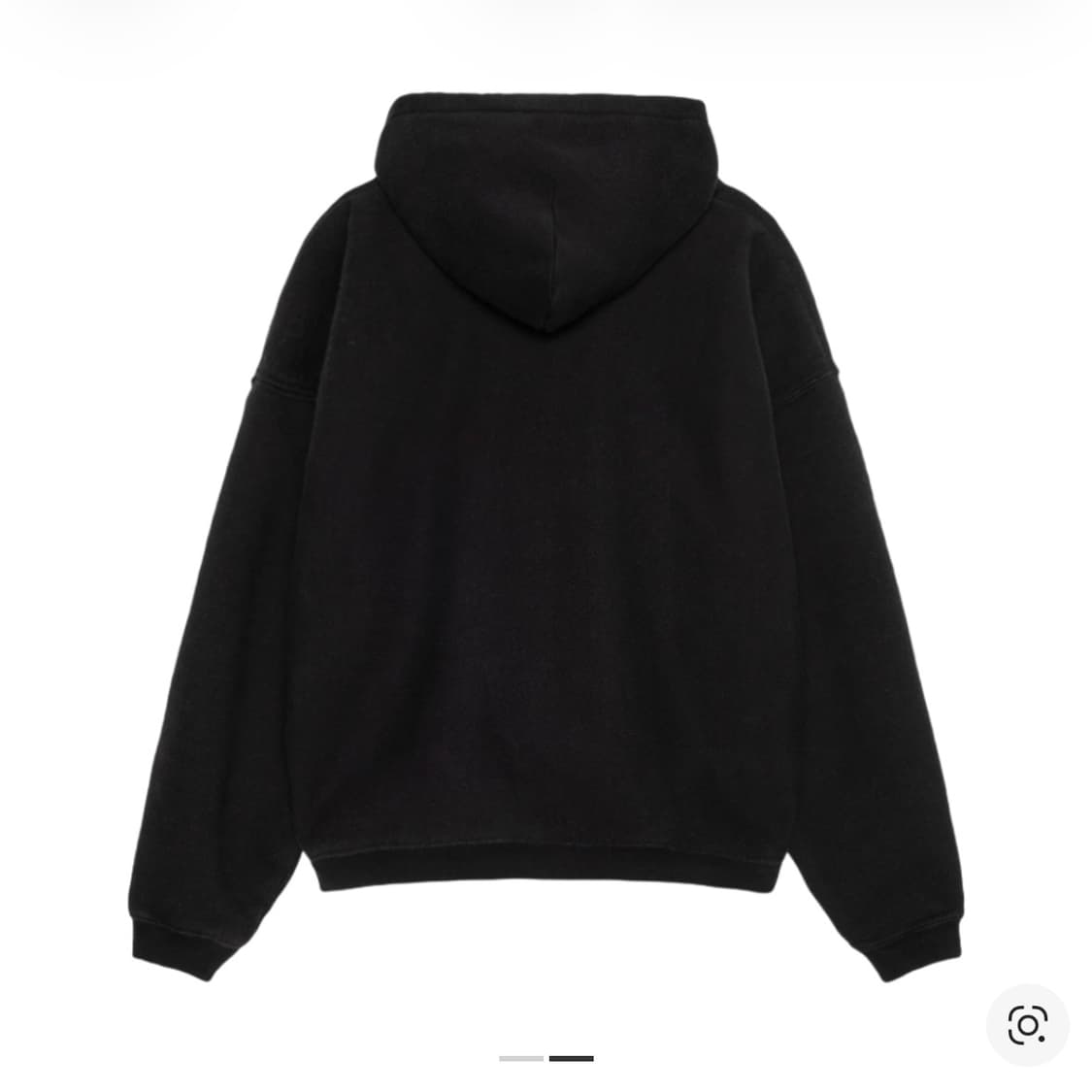 [L] 스투시 자수 릴렉스드 후드 워시드 블랙 상품이미지2