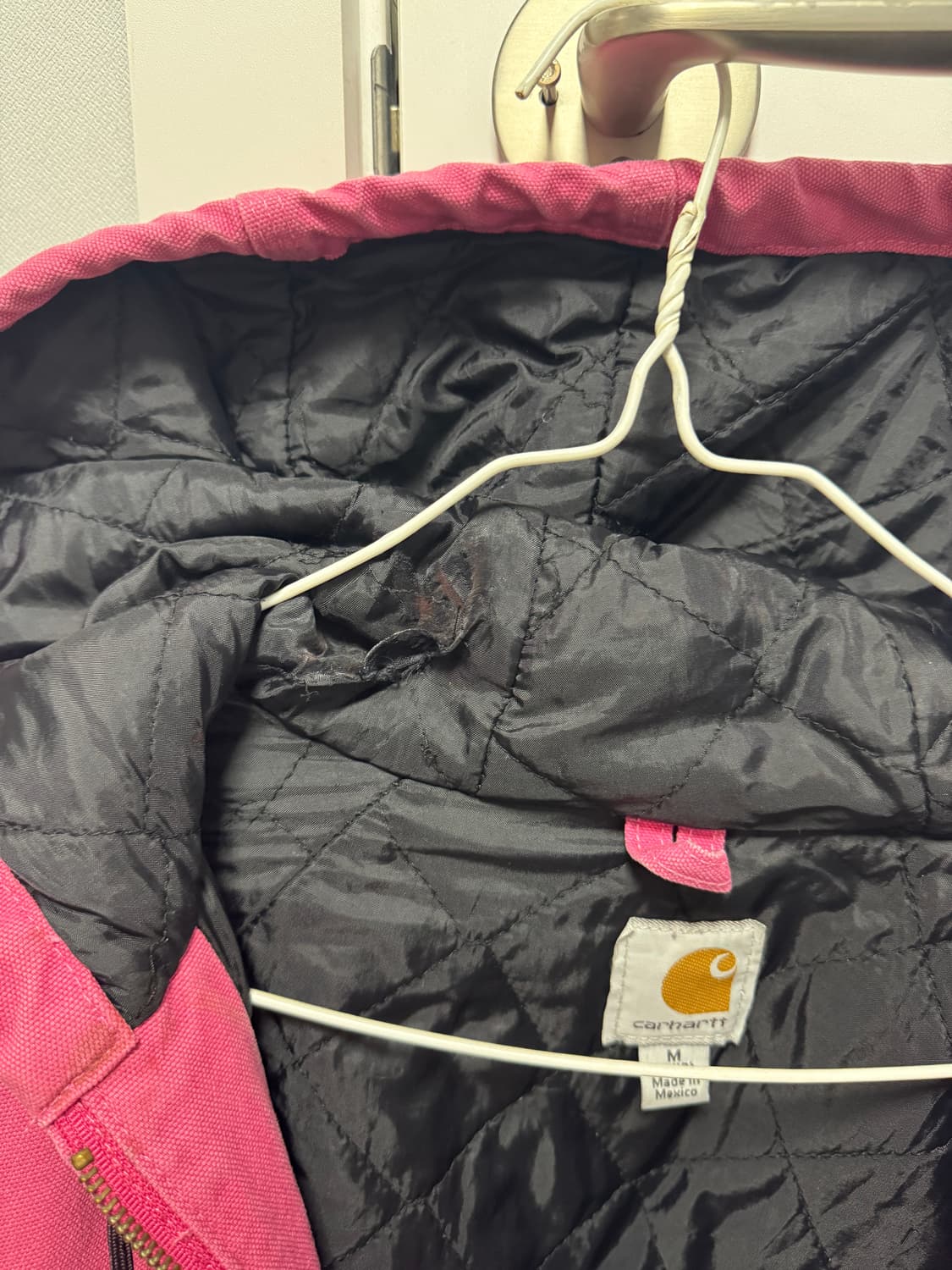 칼하트 빈티지 핑크 후드 워크패딩자켓 상품이미지3