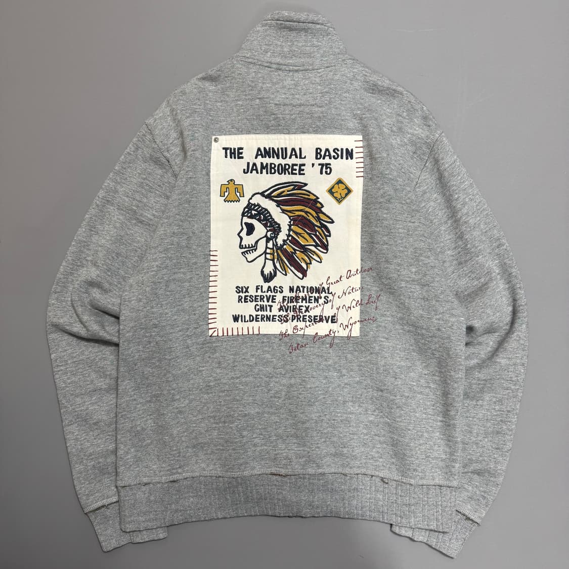 아비렉스(AVIREX) 멜란지 코튼 웨스턴 자수로고 하이넥 집업 자켓 상품이미지6