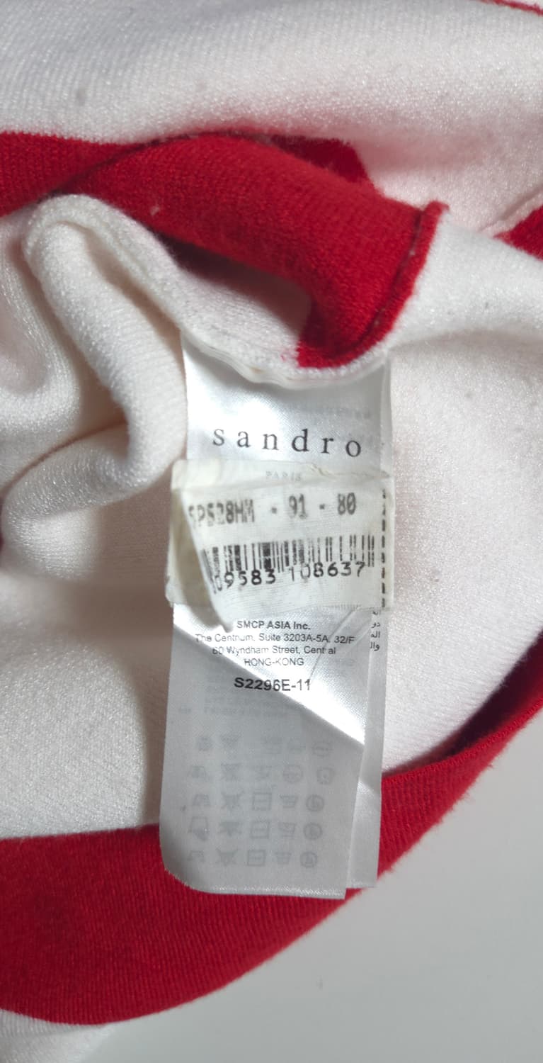 산드로 브이넥 스트라이프 루즈핏 니트 탑 1 사이즈 상품이미지9