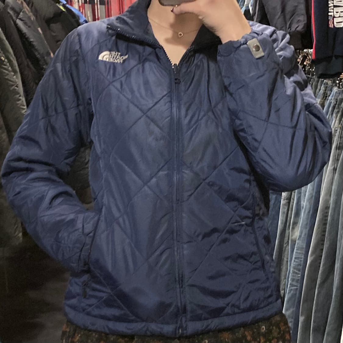 [IM]노스페이스 퀼팅 경량 패딩 네이비 상품이미지4