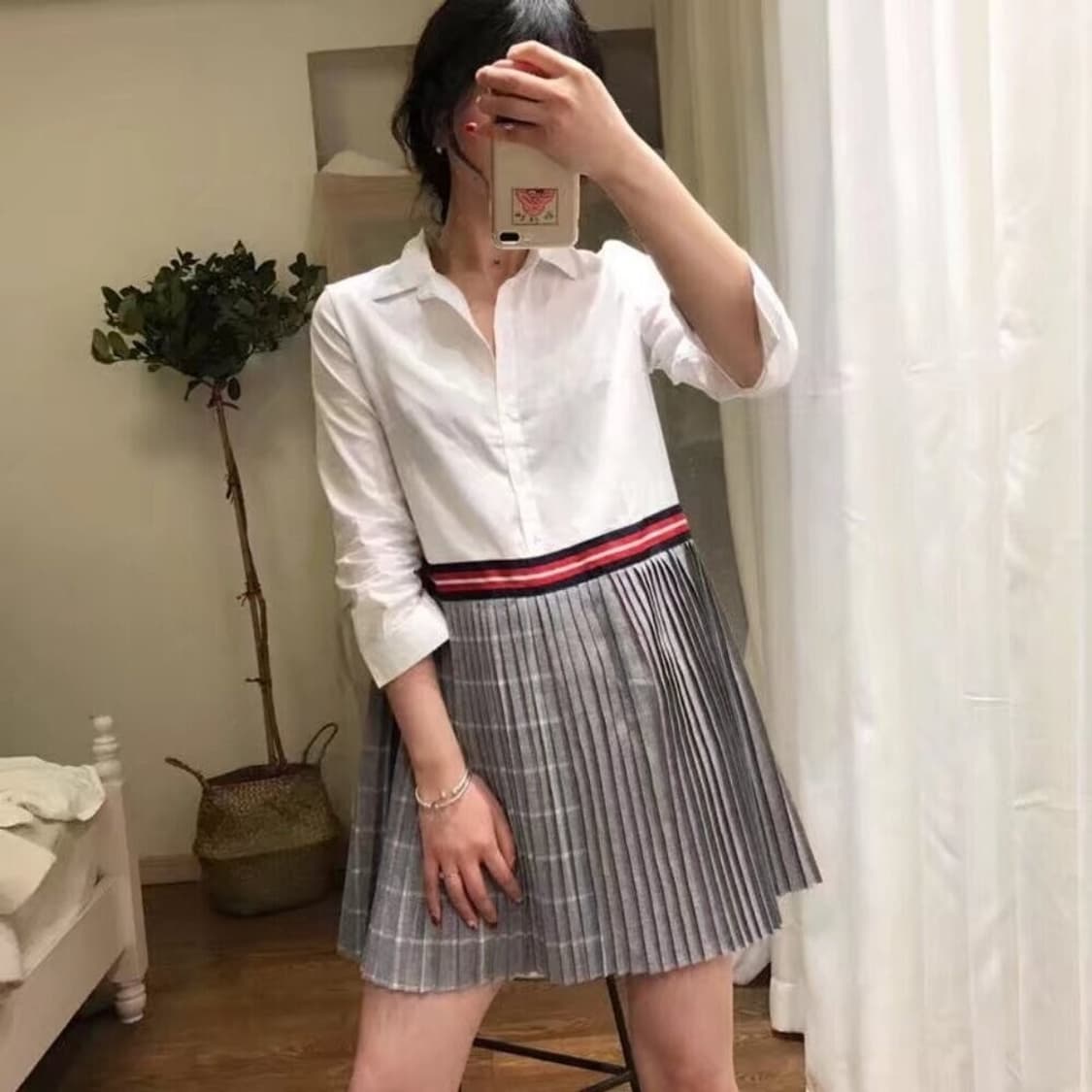 자라 체크 플리츠 셔츠 원피스 베이비돌 상품이미지3