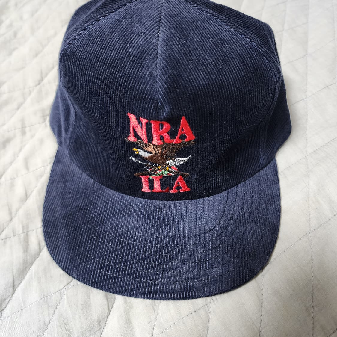 [OS] 빈티지 NRA 이글 로고 네이비 골덴 5패널  캡 상품이미지2