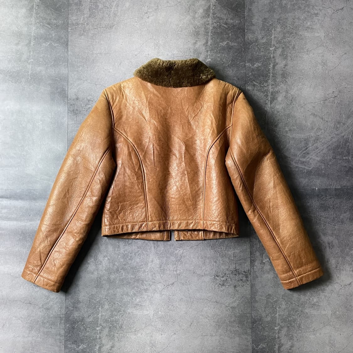 AFFUN 빈티지 양가죽 브라운 시어링 무스탕 상품이미지6