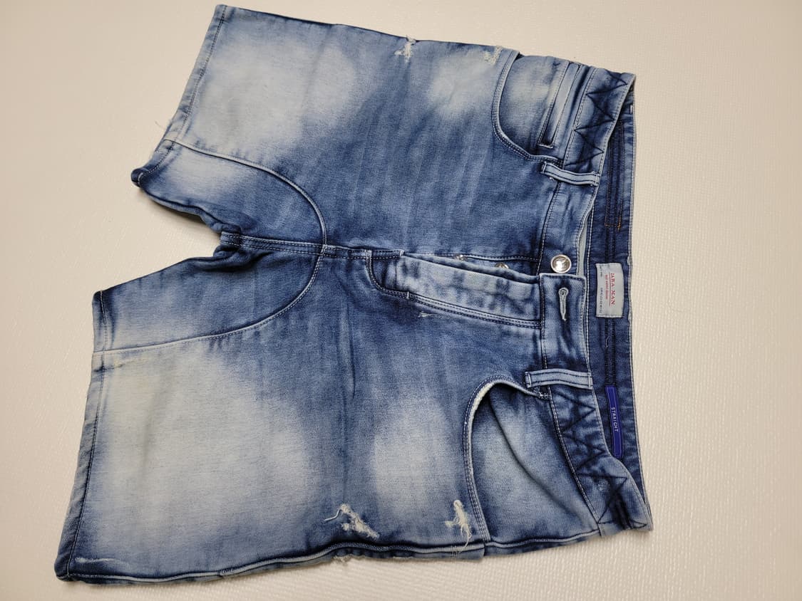 자라맨 ZARAMAN 남자 니트조직 청 반바지 34 블루 상품이미지3