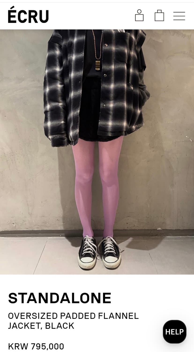 스탠드얼론 오버싸이즈 패디드 플란넬 재킷 상품이미지1