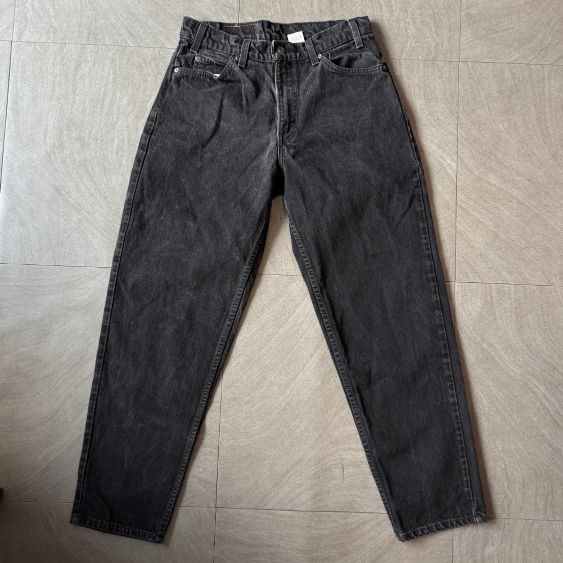 96년 미국 생산 리바이스 550 데님 오렌지탭 블랙 팬츠 상품이미지1