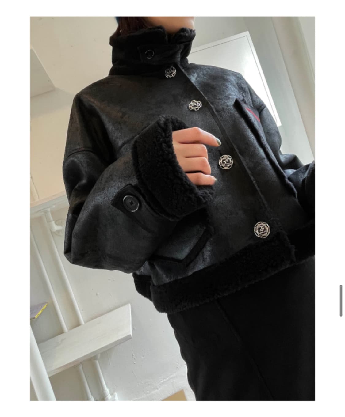 김아홉 스웨이드 무스탕 블랙 (희귀매물✨) 상품이미지1